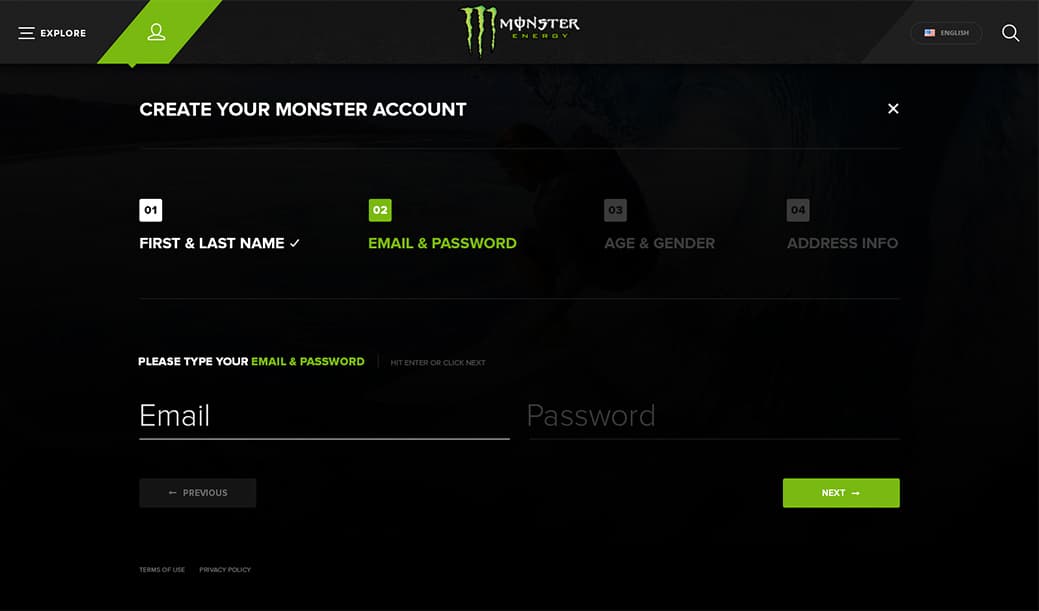 Monster Energy Website, Ekko Media web design, video production and marketing