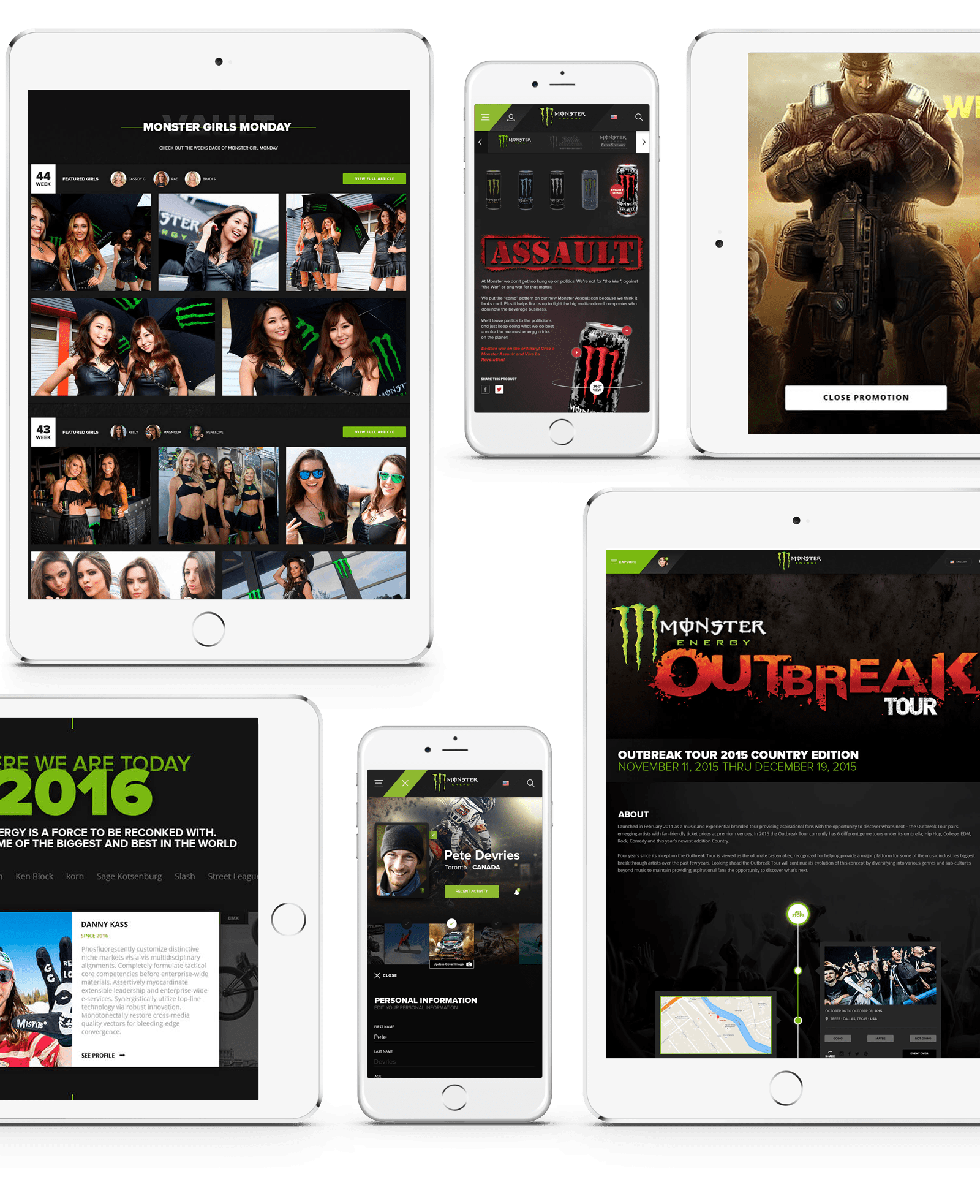 Monster Energy Website, Ekko Media web design, video production and marketing