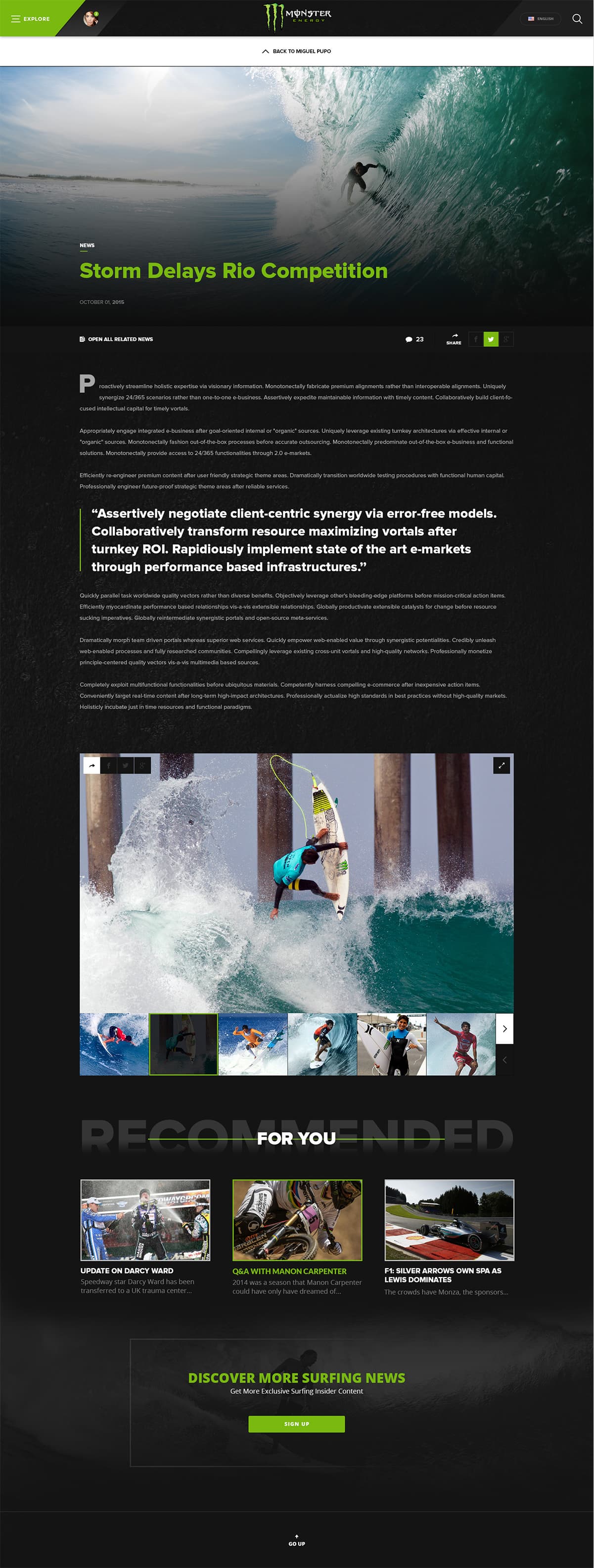 Monster Energy Website, Ekko Media web design, video production and marketing