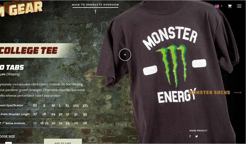 Monster Energy Gear, Ekko Media web design, video production and marketing