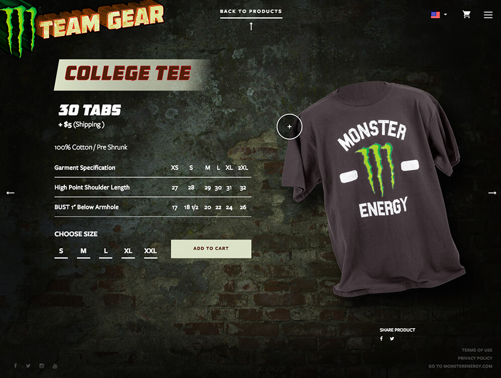 Monster Energy Gear, Ekko Media web design, video production and marketing