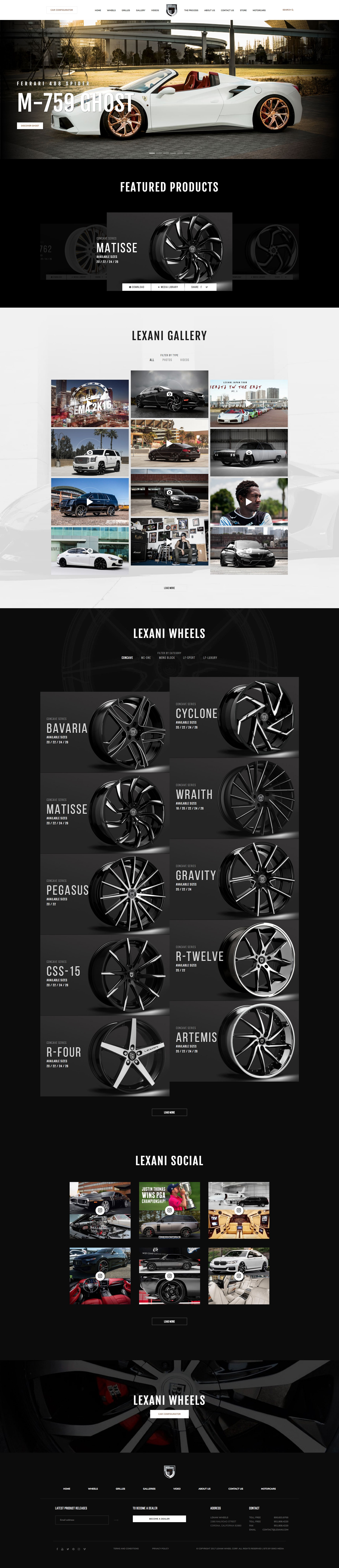 Lexani Wheels Interactive website, Ekko Media web design, video production and marketing