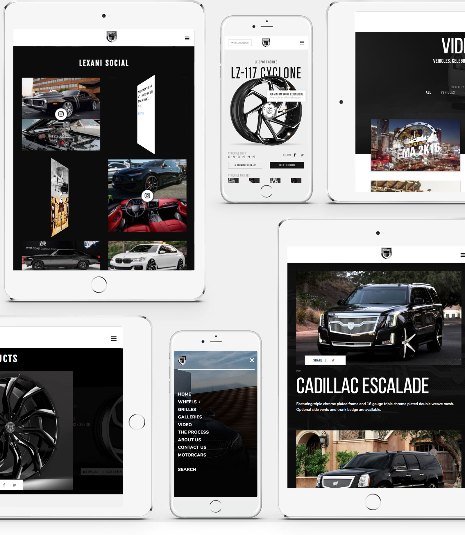 Lexani Wheels Interactive website, Ekko Media web design, video production and marketing