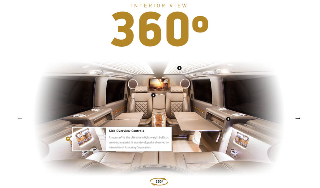 Lexani Motorcars 360 integration, interactive website, Ekko Media web design, video production and marketing