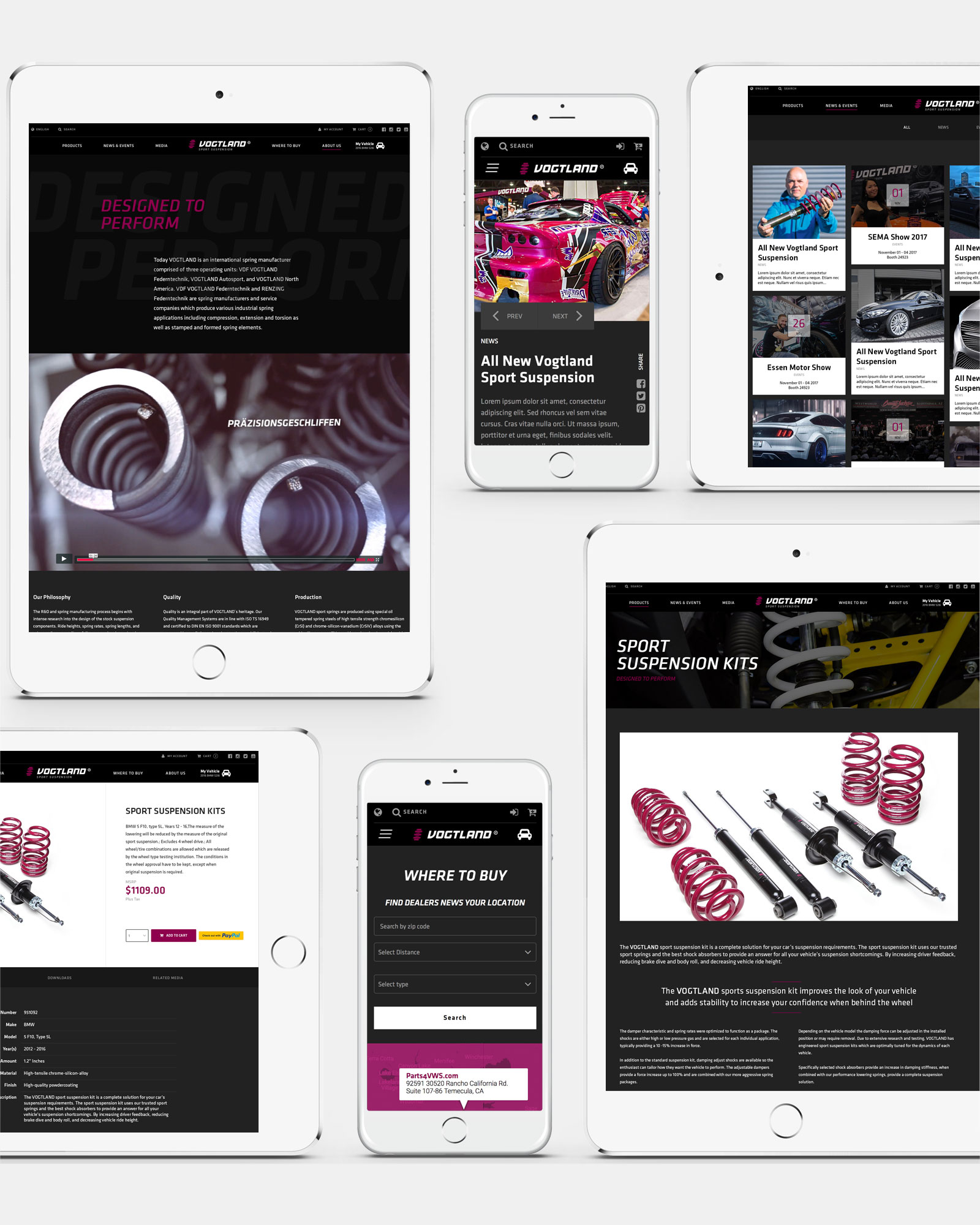 Vogtland NA Springs responsive website designs, interactive website, Ekko Media web design, video production and marketing